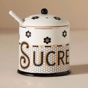Anthropologie Bistro Tile Sugar Bowl NIB